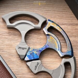 Herramienta de colecci&oacute;n para exteriores EDC de titanio, de un solo dedo, para acampar con tigre