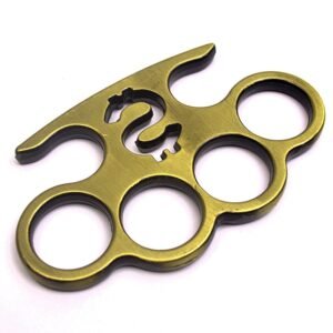 Anillo con hebilla de puño de serpiente de dos patas y nudillo de tigre de cuatro dedos