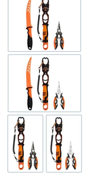 Cuchillo de pesca combinado multifuncional, atrapa peces de aleación de aluminio con juego de control de escamas.