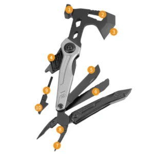 Multifunctional survival axe pliers folding knife pliers hammer with flint multi-purpose tool portable life-saving axe---BLACK