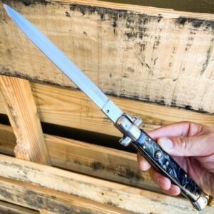 13 Inch Big Boy Auto Italian Stiletto Switch Blade Black Pearl