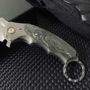 Violent Forest Folding Claws Damascus Karambit Knife