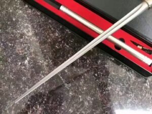 56 Triangular Silver Fixed Blade Knife