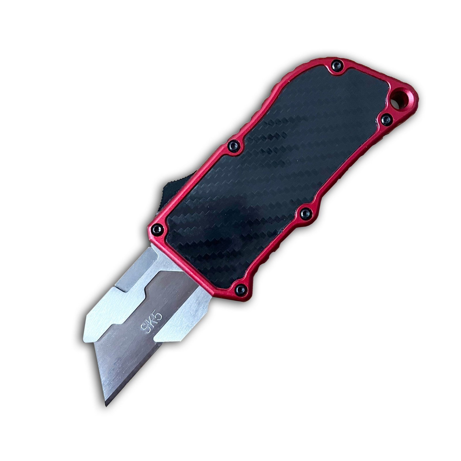3-1-scaled-1.jpg Box Cutter Carbon Fiber Utility Knife Blade Equipped With 5 Blades-Red