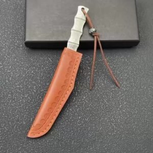 Bamboo-Style Damascus Fixed Blade Knife