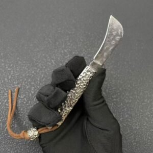Mini Cleaver-Style Damascus Folding Knife