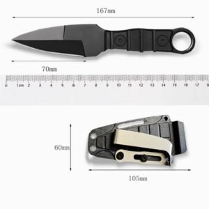 Outdoor straight knife, high hardness, sharpness, tactical small straight knife, with K sheath A-4 Black/Orange handle