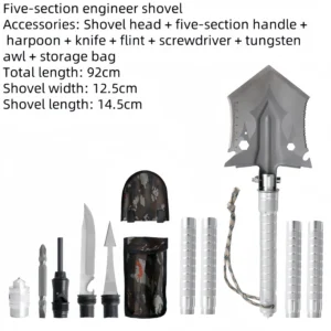 Camping engineer shovel multifunctional iron catalpa outdoor fishing digging garden vehicle convenient military shovel