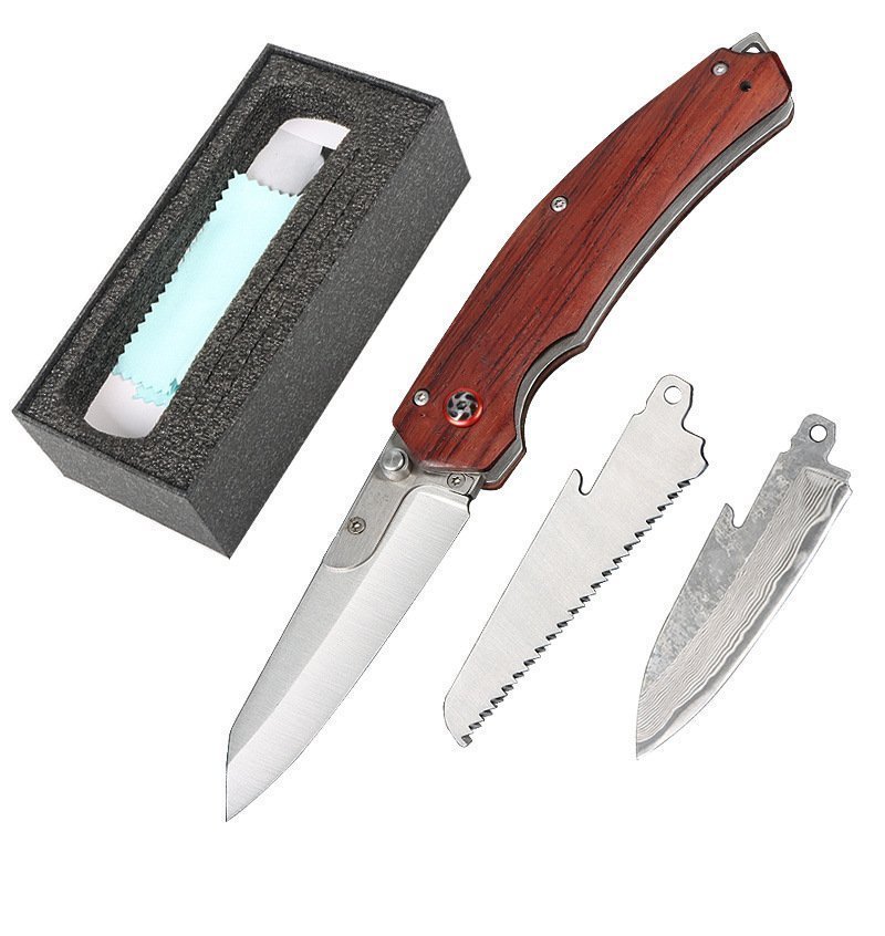 O1CN01iEQgU41bbiugKFrhQ_2213134313484-0-cib.jpg Wilderness survival folding knife multifunctional detachable Damascus folding knife