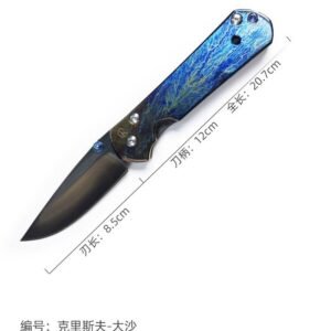 Crisp-Dasha DLC M390 Titanium Alloy Handgrip SF Folding Knife