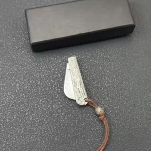 Mini Cleaver-Style Damascus Folding Knife