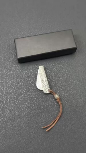 Mini Cleaver-Style Damascus Folding Knife