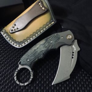 Violent Forest Folding Claws Damascus Karambit Knife
