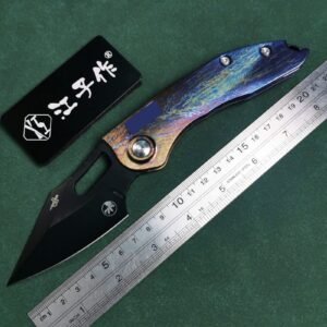Stitch Sanding DLC M390 Titanium Handle SF Folding Knife