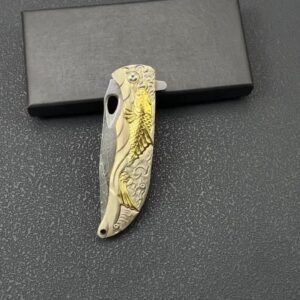 Koi Damascus Mini Folding Knife