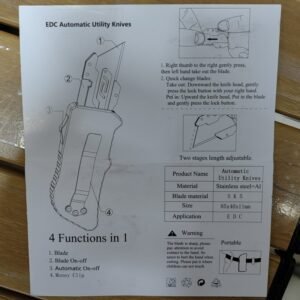 Double Action Box Cutter Utility Knife Blade OTF Knife