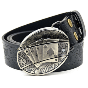 Belt Buckle Knife-Poker Knife Buckle Embossed Black
